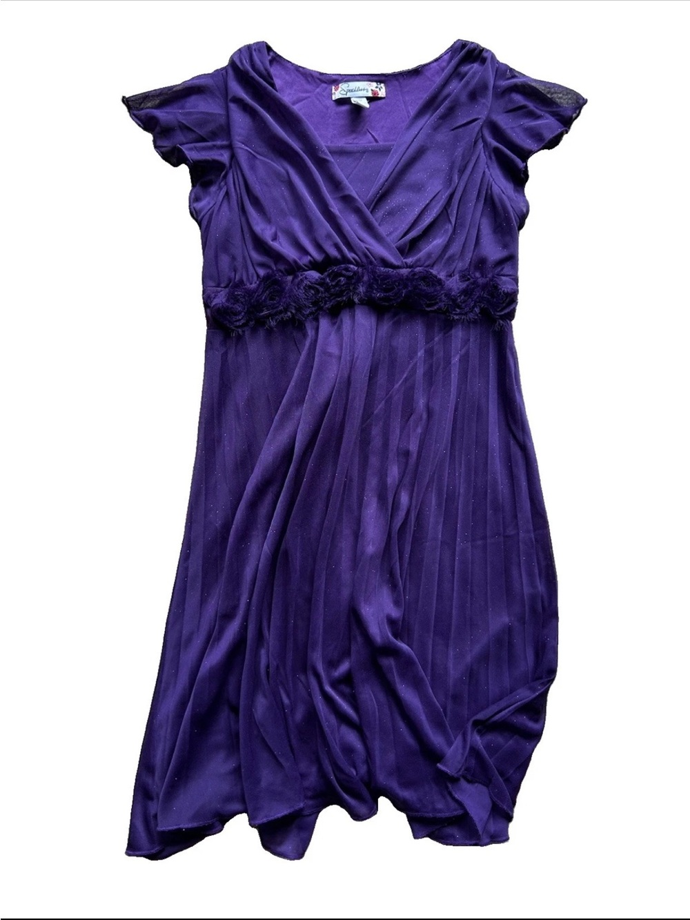 Speechless Dress Girls Kids Size 10 Purple Glitter Ruffle Special Occasion Party